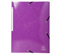 EXACOMPTA Chemise à élastiques 3 rabats Maxi capacity carte lustrée pelliculée 425gm2 Iderama A4 - Violet