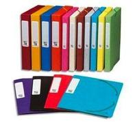 Exacompta - Chemise 3 Rabats Et Élastique Cartobox Dos De 3 Cm En Carte Lustrée 5/10e - Jaune - Lot De 25