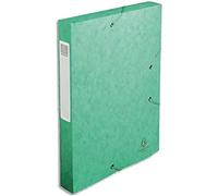 Exacompta Chemise 3 rabats et élastique Exatobox - dos de 4 cm, carte lustrée 5/10 - Vert