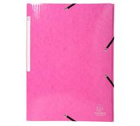 Exacompta Chemise à 3 rabats et à élastiques A4 Iderama, 300 feuilles, 240 x 320 mm, carte avec polypropylène, Rose