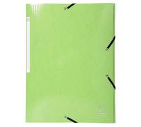 Exacompta Chemise à 3 rabats et à élastiques A4 Iderama, 300 feuilles, 240 x 320 mm, carte avec polypropylène, Citron vert
