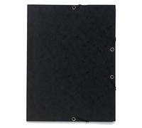 EXACOMPTA Chemise à élastique 3 rabats carte lustrée 355gm2 - A4 - Noir