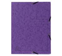 EXACOMPTA Chemise à élastique 3 rabats carte lustrée 355gm2 - A4 - Violet