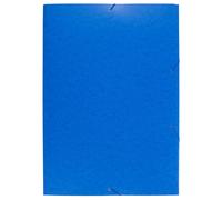 EXACOMPTA Chemise à élastique 3 rabats carte lustrée 600gm2 - A2 - Bleu