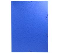EXACOMPTA Chemise à élastique 3 rabats carte lustrée 600gm2 - A3 - Bleu