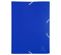 Exacompta Chemise à élastiques Réf. 55902E — 3 rabats polypropylène opaque 24x32 cm A4 Bleu