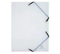 EXACOMPTA Chemise à élastique 3 rabats Polypropylène 5/10e Crystal - A4 - Cristal