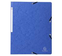 EXACOMPTA Chemise à élastique sans rabat carte lustrée 355gm2 - A4 - Bleu