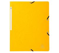 EXACOMPTA Chemise à élastique sans rabat carte lustrée 355gm2 - A4 - Jaune