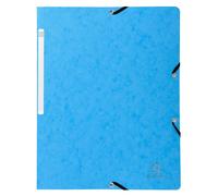 EXACOMPTA Chemise à élastique sans rabat carte lustrée 400gm2 - A4 - Turquoise