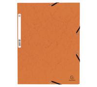 EXACOMPTA Chemise à élastiques 3 rabats carte lustrée 355g/m2 - Orange