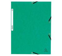 EXACOMPTA Chemise à élastiques 3 rabats carte lustrée 355g/m2 - Vert