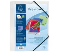 EXACOMPTA Chemise à élastiques 3 rabats ""Krea Cover"" A4 Polypropylène Opaque Blanc