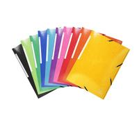 EXACOMPTA Chemise à élastiques 3 rabats Maxi capacity carte lustrée pelliculée 425gm2 Iderama A4 - Couleurs assorties