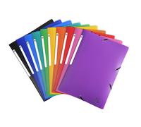 EXACOMPTA Chemise à élastiques 3 rabats PP OPAK - A4 - Couleurs assorties