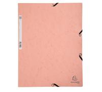 EXACOMPTA Chemise à élastiques carte lustrée 400g/m2 Aquarel - A4 - Corail