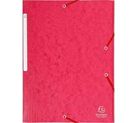 EXACOMPTA Chemise à élastiques Maxi capacity carte lustrée 425g Nature Future A4 Rouge