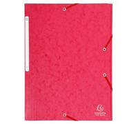 EXACOMPTA Chemise à élastiques Maxi capacity carte lustrée 425gm2 - A4 - Rouge