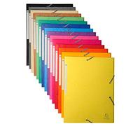 Exacompta 17100H Reliure (boîte de manille, A4, capacité maximale, élastique, 1 rabat, 425g) - Coloris aléatoire