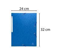 EXACOMPTA Chemise à élastiques sans rabat - carte lustrée gaufrée Scotten 600g/m2- A4 - Couleurs assorties