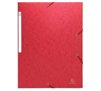 Chemise à élastiques sans rabat - carte lustrée gaufrée Scotten 600g/m2- A4 - Rouge