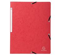 EXACOMPTA Chemise à élastiques sans Rabats carton 400g 24x32 cm Rouge