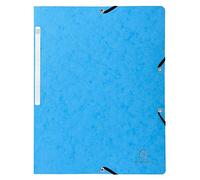 EXACOMPTA Chemise à élastique sans rabat carte lustrée 400gm2 - A4 - Turquoise