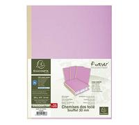 Exacompta - Chemise à soufflet Forever Carte 320 g 24 x 32 cm dos toilé 3 cm Mauve - Lot de 25
