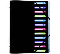 Exacompta Chemise de classement 3 rabats, polypropylène, noir, A4