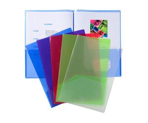 Exacompta Chemise de présentation double poche pour document A4/ A3 - Polypropylène transparent - Assorties - Lot de 10