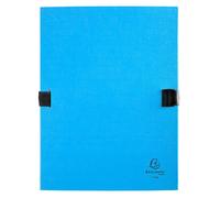 Exacompta Chemise à dos extensible N'clip papier toilé vernis 1 rabat clip A4 24x32cm bleu clair