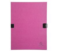 Exacompta Chemise à dos extensible Réf. 21516E toilé vernis 24x32 cm A4 violet avec rabat & clip