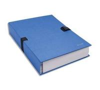 Exacompta Chemise à dos extensible N'clip papier toilé vernis 1 rabat clip A4 24x32cm bleu clair