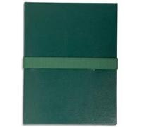Exacompta Chemise Extensible En Balacron. Rabat En Pied, Fermeture Par Sangle Velcro. Coloris Vert Foncé