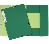 Exacompta Chemise Forever® A4 à 3 rabats et à élastiques, 225 feuilles, 240 x 320 mm, carte recy vert foncé