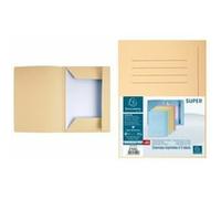 Exacompta – Chemises 3 rabats SUPER 250 – Paquet de 50 avec cadre d'indexage, jaune