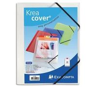 Chemise à l'élastique 3 rabats plastique personnalisable Exacompta Kreacover® - 24 x 32 cm