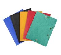 Exacompta Chemises à élastiques 3 rabats 12x16 cm (A6) - Carton de 25, couleurs assorties