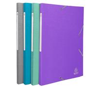 EXACOMPTA Chemises à élastiques à rabats Maxi Capacity carte enduite Teksto - A4 - Couleurs assorties