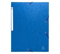 Exacompta Chemise à élastiques Scotten 3 rabats – carte lustrée monobloc – A4 – Bleu