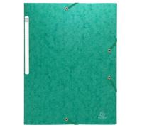 Exacompta Chemises à élastiques Carte lustrée monobloc 3 rabats - Vert