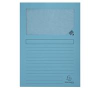 Exacompta Chemises à fenêtre Forever® 80 feuilles A4 130 g/m² en carte recyclé Bleu clair - Lot de 25