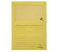 Exacompta - Réf. 50259E - Paquet de 25 chemises à fenêtre sans plastique Forever® 120 g/m² - couleurs vives - 100% recyclées et certifiées Ange Bleu - dimensions 22 x 31 cm pour A4 - couleur jaune