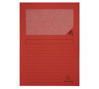 Exacompta Chemises à fenêtre Forever® 80 feuilles A4 130 g/m² en carte recyclé Rouge - Lot de 25