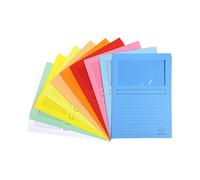Exacompta Chemises à fenêtre Super carte 160g/m² - Assorties - Lot de 100