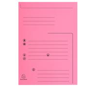 Exacompta Chemises dossier 2 rabats préimprimées - 200 feuilles A4 - Carte 240 x 320 mm - Rose - Lot de 25