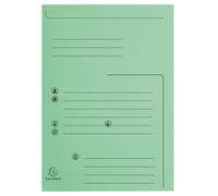 Exacompta Chemises dossier 2 rabats préimprimées - 200 feuilles A4 - Carte 240 x 320 mm - Vert - Lot de 25