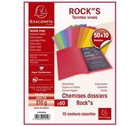 Exacompta Chemises rock's, Pack 50+10 Gratuit Noir