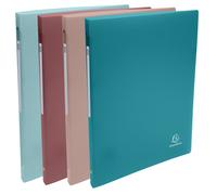 Exacompta - Réf. 51270E - Paquet de 4 classeurs souples Skandi - PP recyclé - 4 anneaux ronds - dos 20 mm - Format extérieur : 32x25 cm - Format à classer A4-4 couleurs assorties