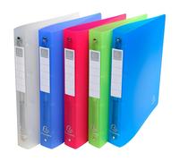 EXACOMPTA Classeur 4 anneaux 30 mm polypropylène Chromaline (avec étiquette de dos) - A4 maxi - Couleurs assorties